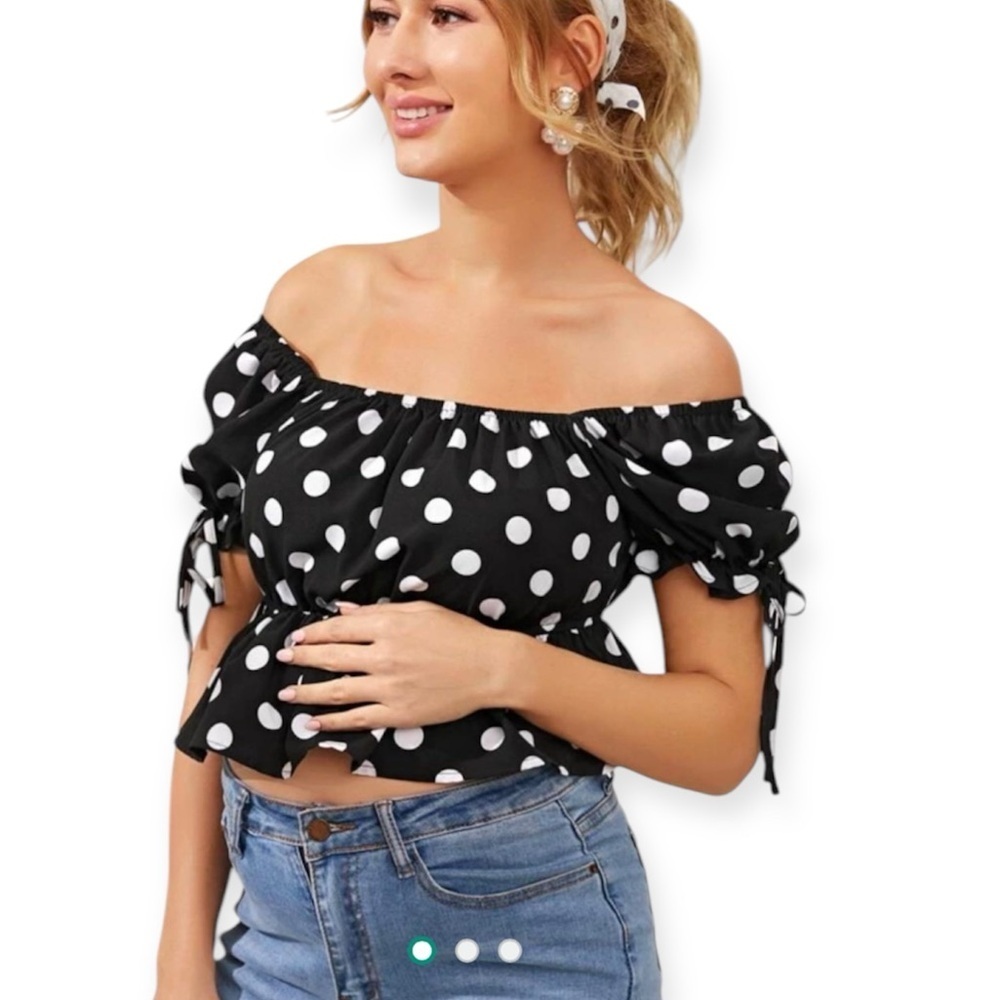 Shein‎ Polka Dot Crop Top​​
